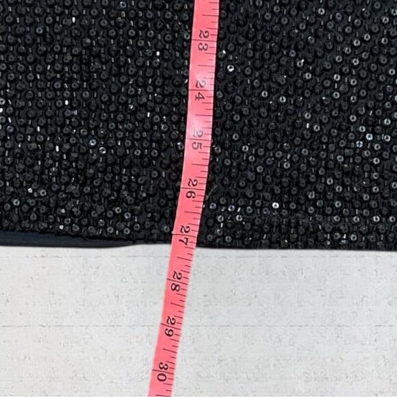 Alice & Olivia Leia Strapless Embellished Sequin Black Mini Dress Size 10 - Picture 14 of 16